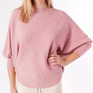 Kerisma Ryu Pink Sweater Dolman Sleeve Ultra-Soft Knit Top‎ Size S/M Lightweight